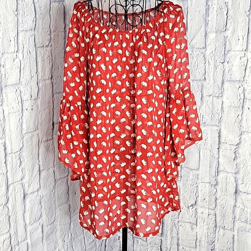 ROLL TIDE ALABAMA Elephant Blouse Small